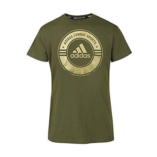 adidas maglietta combat sports, verde/oro, m unisex-adulto