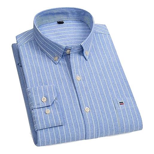 MAOAEAD camicie oxford da uomo casual a maniche lunghe in cotone camicia button down a quadri formale camicia oversize da uomo taglie forti s ~ 7xl, 507, 46/6xl