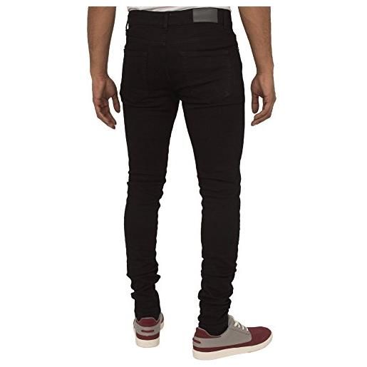 Enzo jeans da uomo super skinny elasticizzati - denim - ampia gamma di taglie e colori disponibili, nero , w28 / l30