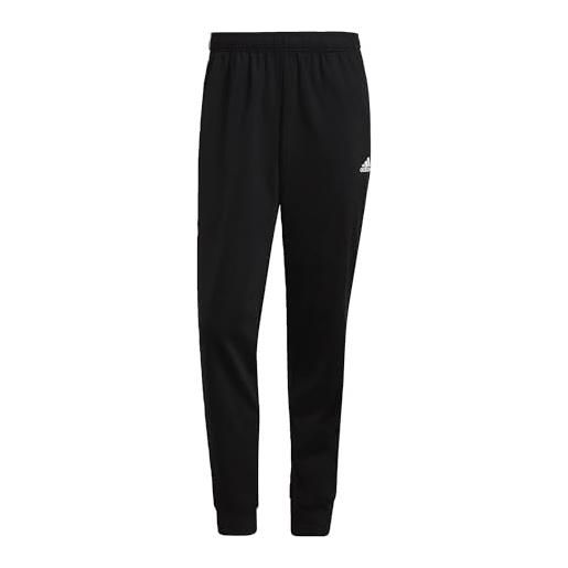 adidas essentials warm-up tapered 3-stripes pants, pantaloni da allenamento uomo, black/white, s