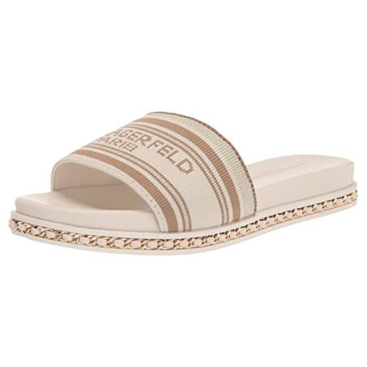 Karl lagerfeld paris bijou fashion slide sandalo, ciabatta donna, nero, 37 eu