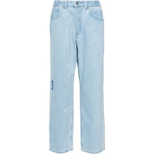 AAPE BY *A BATHING APE® jeans a gamba ampia con applicazione - blu