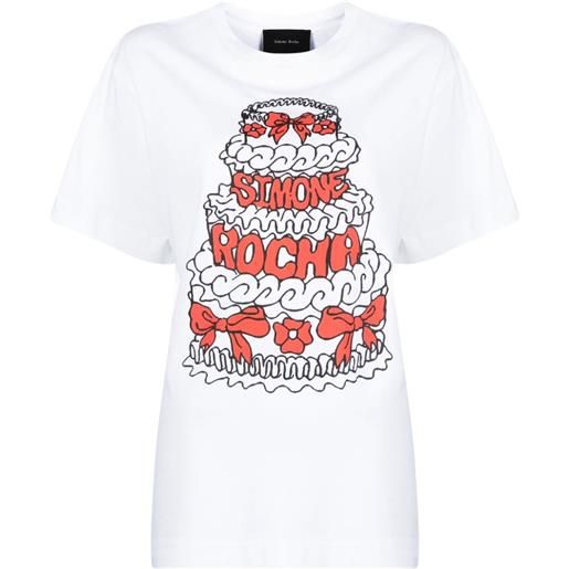 Simone Rocha t-shirt cone con stampa grafica - bianco