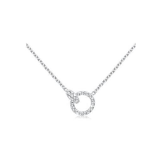 Elli collana donne anelli collegato infinito con cristalli argento 925
