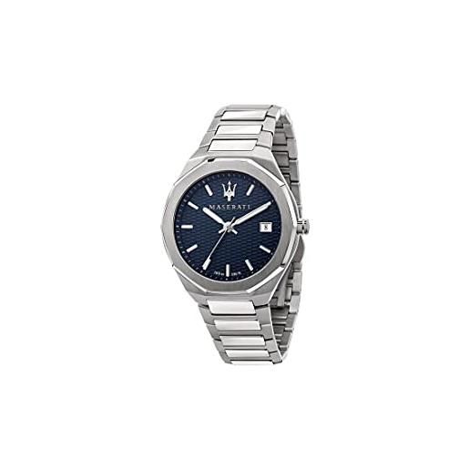 Maserati orologio uomo, collezione stile, al quarzo, tempo e data, in acciaio - r8853142006