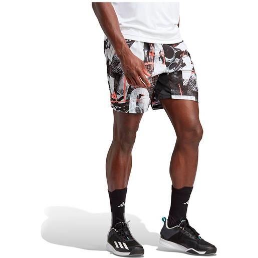 Adidas club graphic 7´´ shorts bianco, nero s uomo