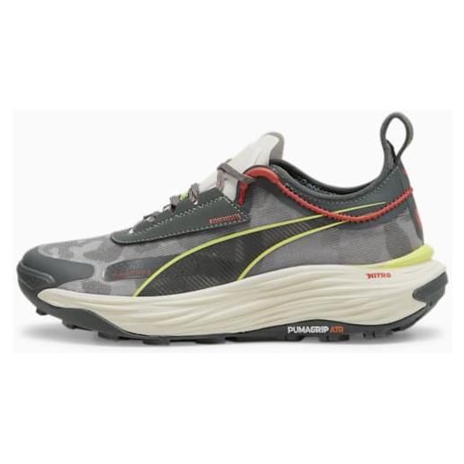 Puma scarpa trail running w donna voyage nitro 3 mineral gray-active red-lime pow