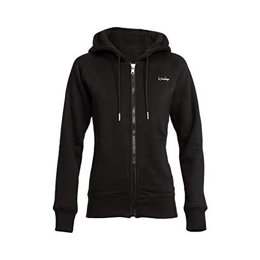 Winshape kuschelige hoodie-jacke j005, street style felpa con cappuccio, schwarz, m regular donna