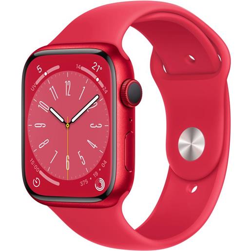 Apple watch series 8 gps 41mm cassa in alluminio color (product)red con cinturino sport band (product)red - regular mnp73ty/a