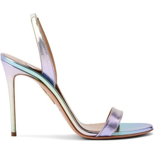 Aquazzura sandali so nude iridescenti 105mm - viola