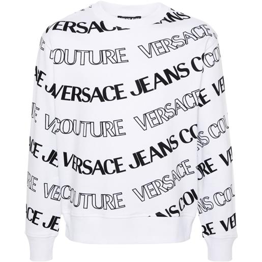 Versace Jeans Couture felpa logowave con stampa - bianco