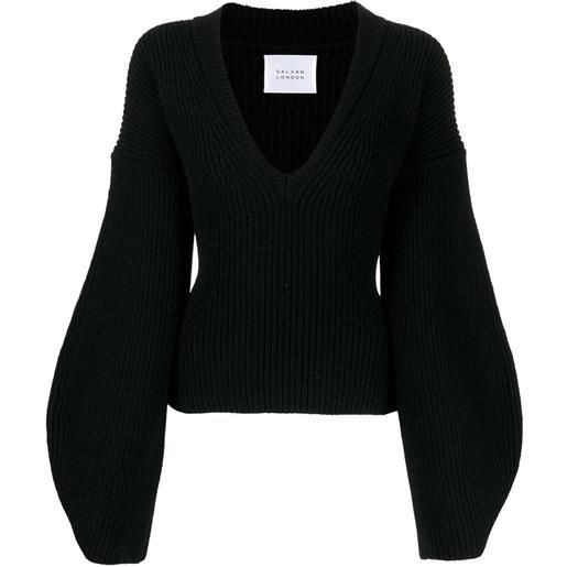 Galvan London maglione con scollo a v - nero