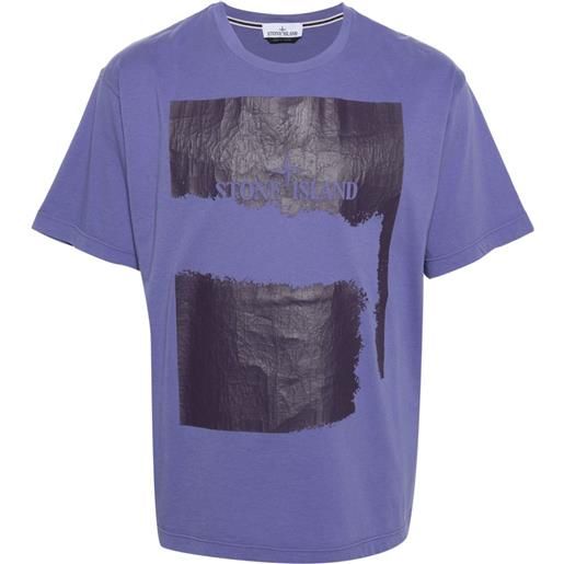 Stone Island t-shirt scratched paint two - viola