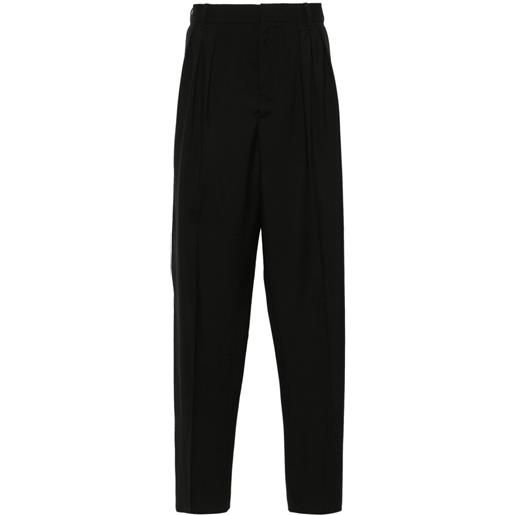Kenzo pantaloni sartoriali con pieghe - nero