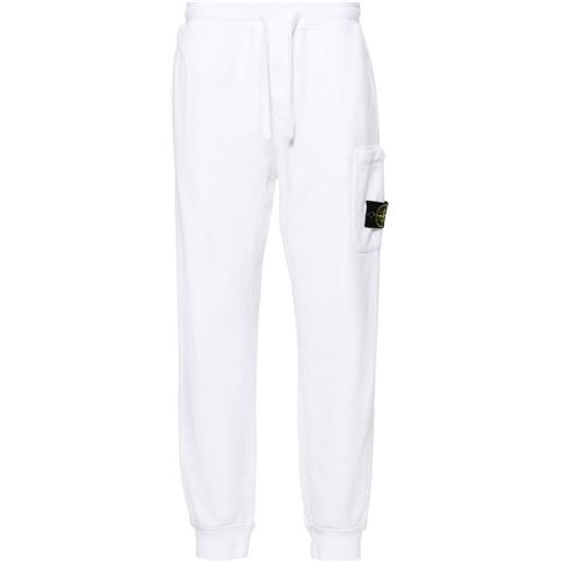 Stone Island pantaloni sportivi compass con applicazione - bianco