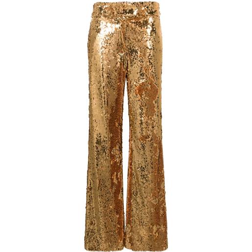 Genny pantaloni dritti con paillettes - oro
