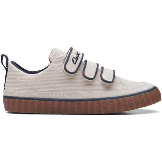 Clarks river tor kid off white suede