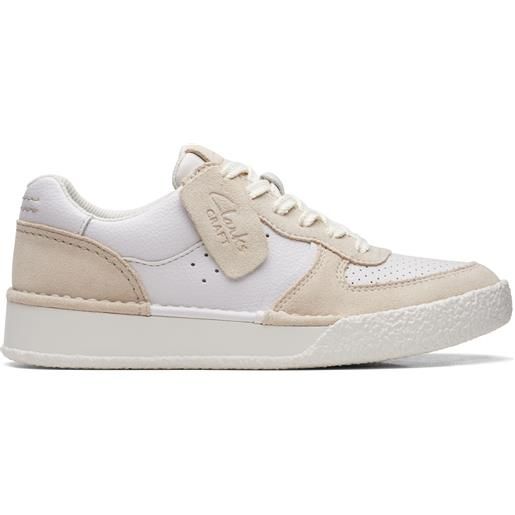 Clarks craft cup court off white combi