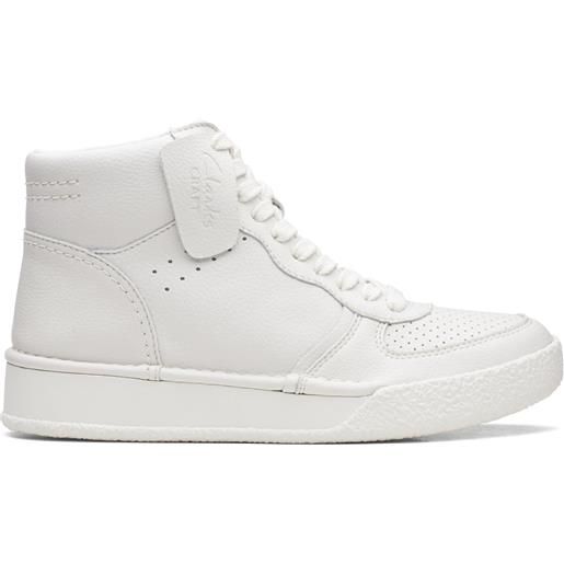 Clarks craftcup mid white leather