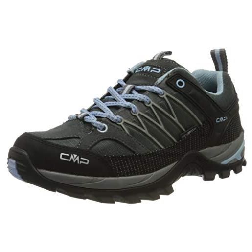 CMP rigel low wmn trekking shoe wp, scarpe da trekking donna, blue-acqua, 38 eu