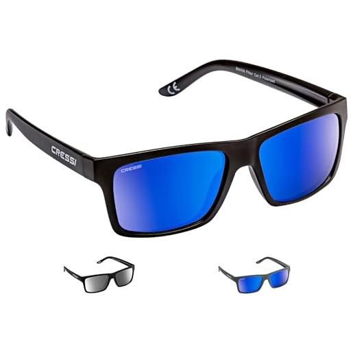 Cressi bahia floating sunglasses, occhiali galleggianti sportivi da sole unisex adulto, rosso bianco/lente specchiate, unica