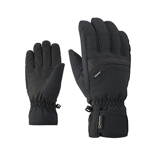 Ziener glyn gtx gore plus - guanti da sci alpino da uomo, colore: nero, 9