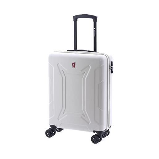 GLADIATOR valigia da cabina gladiator anchor colore bianco, bianco, de mano, 20 pulgadas, valigia rigida abs opaco con ruote girevoli e tsa