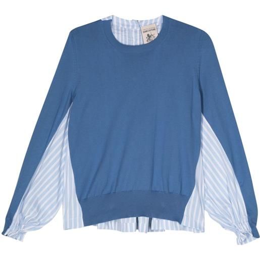 Semicouture maglione con design a inserti - blu