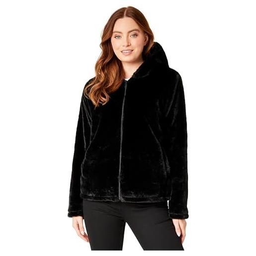 CityComfort cappotto donna invernale - pelliccia donna sintetica s-xl giacca invernale donna con cappuccio cappotto teddy bear per ragazze (nero, l)
