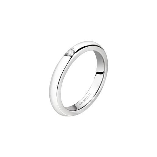 Morellato anello unisex, collezione love rings, in acciaio inox, cristallo - sna46, única, metallo, nessuna pietra preziosa