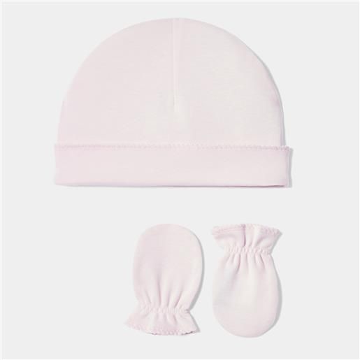 ISAKEN Set di 4 Cappelli e Muffole per Neonati, 4 Pezzi Cappellino