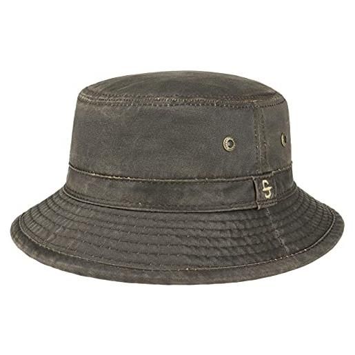 Stetson drasco cappello in tessuto uomo - da pescatore tascabile con pistagna, pistagna estate/inverno - m (56-57 cm) marrone