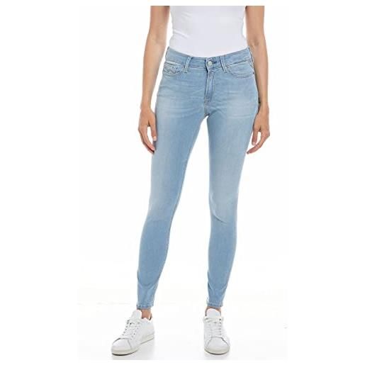 REPLAY jeans donna luzien skinny fit super elasticizzati, blu (light blue 010), w23 x l28