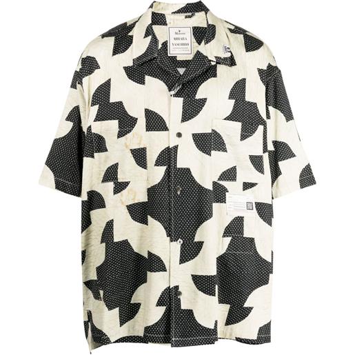 Maison Mihara Yasuhiro camicia con design patchwork - nero