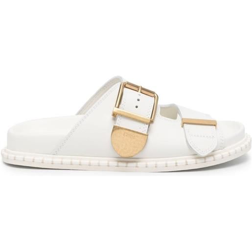 Chloé sandali slides in pelle rebecca - bianco