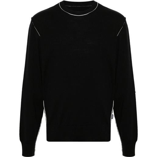 MM6 Maison Margiela maglione gauge 12 con rifinitura a contrasto - nero