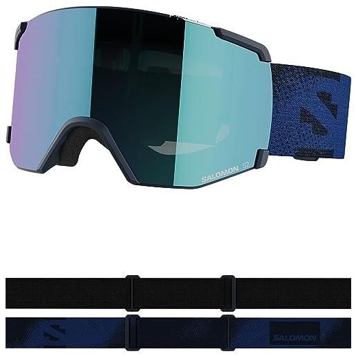 Salomon s/view, occhiali sci snowboard unisex: campo visivo esteso, acuità visiva & riduzione dell'abbagliamento, e fine della condensa, nero, senza taglia