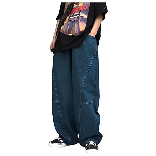 Veryin donne baggy jeans y2k boyfriend jeans fashion high waist casual loose denim cargo pants paracadute con tasche
