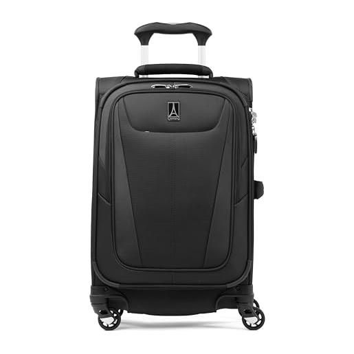 Travelpro maxlite 5 bagaglio a mano espandibile con lato morbido con 4 ruote girevoli, valigia leggera, uomo e donna, nero, bagaglio a mano compatto 51 m
