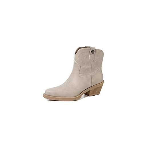 QUEEN HELENA Stivaletti Tronchetti Donna Con Tacco Basso E Zip Laterale - Colore Khaki - Nuova Collezione SS25