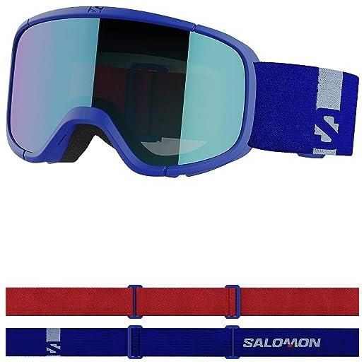 Salomon lumi, occhiali sci snowboard bambini: calzata e comfort adatti ai bambini, riduzione affaticamento oculare & abbagliamento, e durabilità, blu, senza taglia