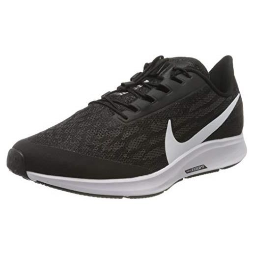 Nike air zoom pegasus 36 flyease, scarpe da corsa uomo, black/white/thunder grey, 40.5 eu