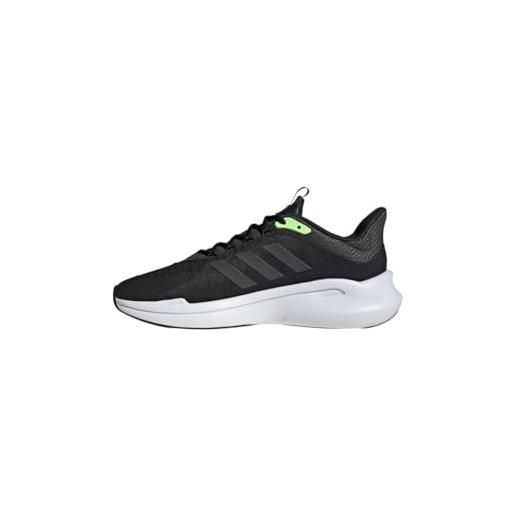 adidas alphaedge +, sneakers uomo, core nero grigio six green spark, 42 eu