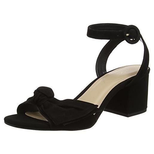 Aldo beautie, sandali con cinturino alla caviglia donna, nabuk nero, 38.5 eu