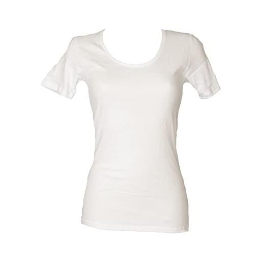 RAGNO t-shirt girocollo donna manica corta cotone biologico articolo 711317 organic cotton, 010 bianco, xl