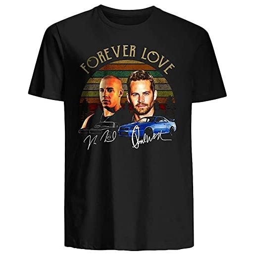 ANGOU forever love dominic toretto and brian oconner t-shirt fast and furious shirt black
