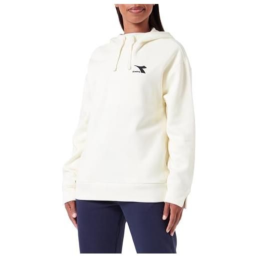 Diadora l. Hoodie slit, felpa donna, bianco (butter white), m