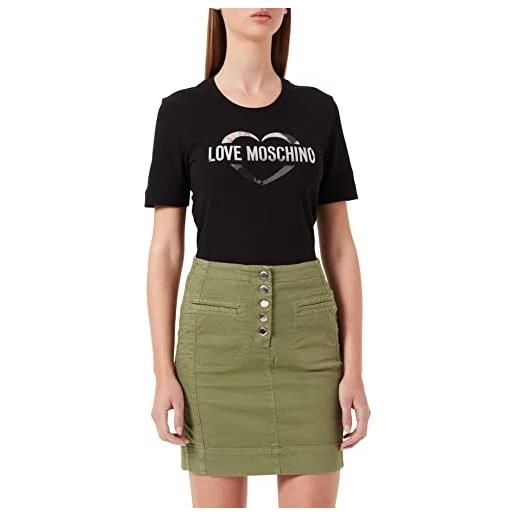 Love Moschino garment dyed miniskirt gonna, green, 44 da donna