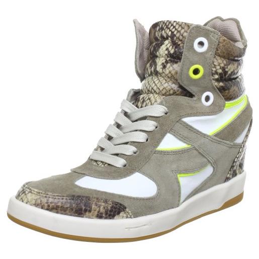 Blink bx 353-802e700 43802-ae700, sneaker col tacco donna, multicolore (mehrfarbig (taup/l. Taup/white/yel 700)), 41