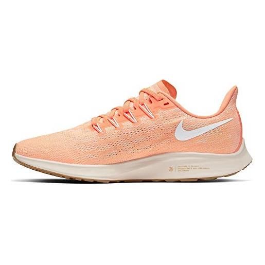 Nike air zoom pegasus 36, scarpe da atletica leggera donna, multicolore (orange pulse/white-guava ice 800), 38.5 eu